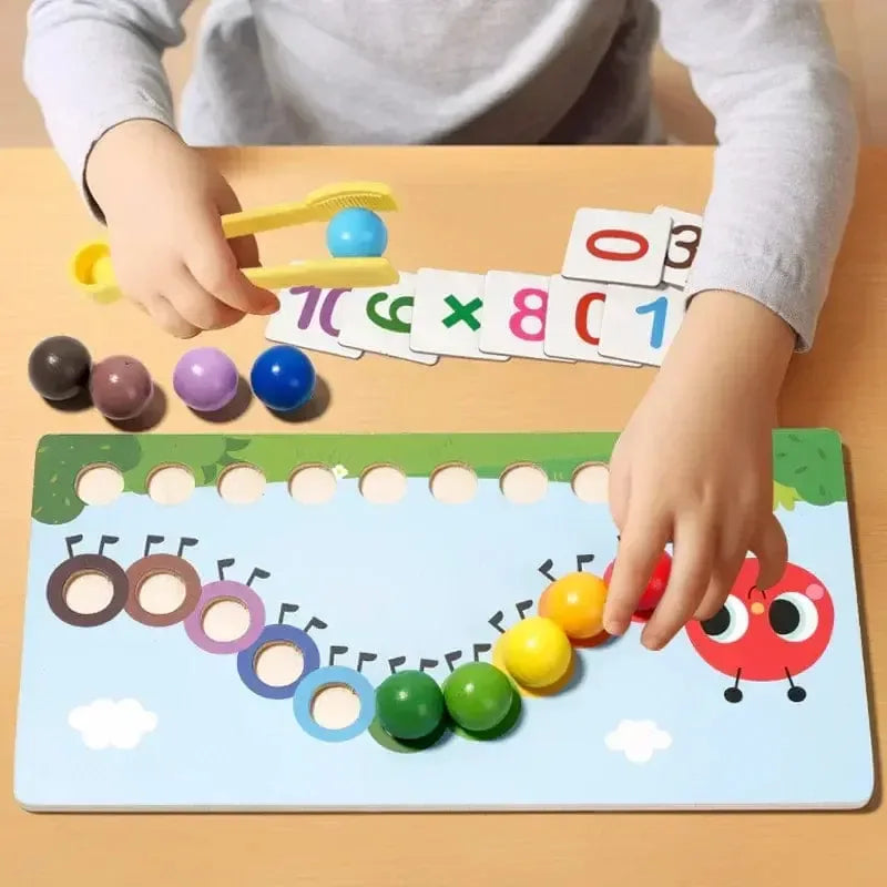 Wooden Caterpillar Learning Maths Bead set - Little Thinkers Hub