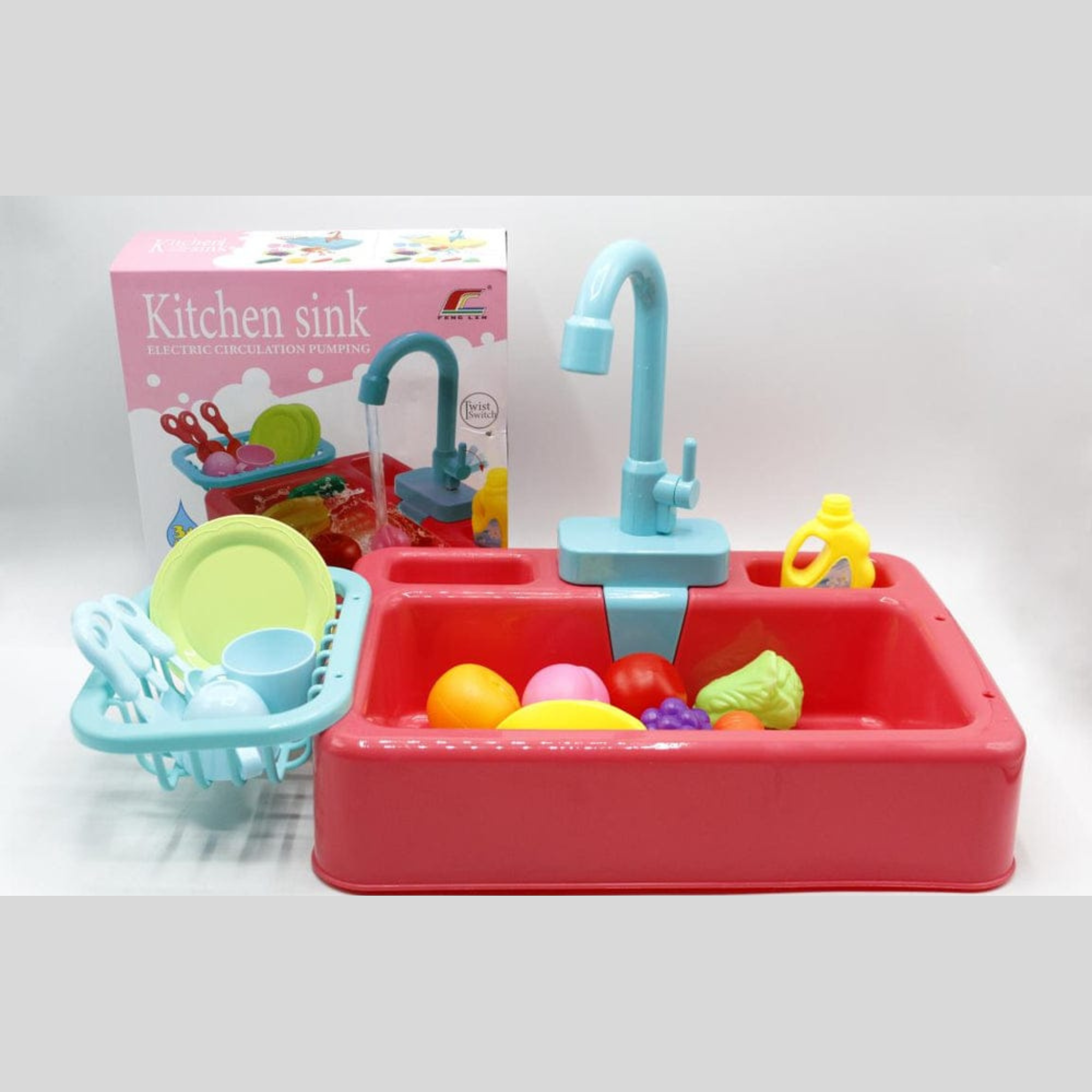 Kitchen & Sink Dishwasher Basin Vegetable Toy Set