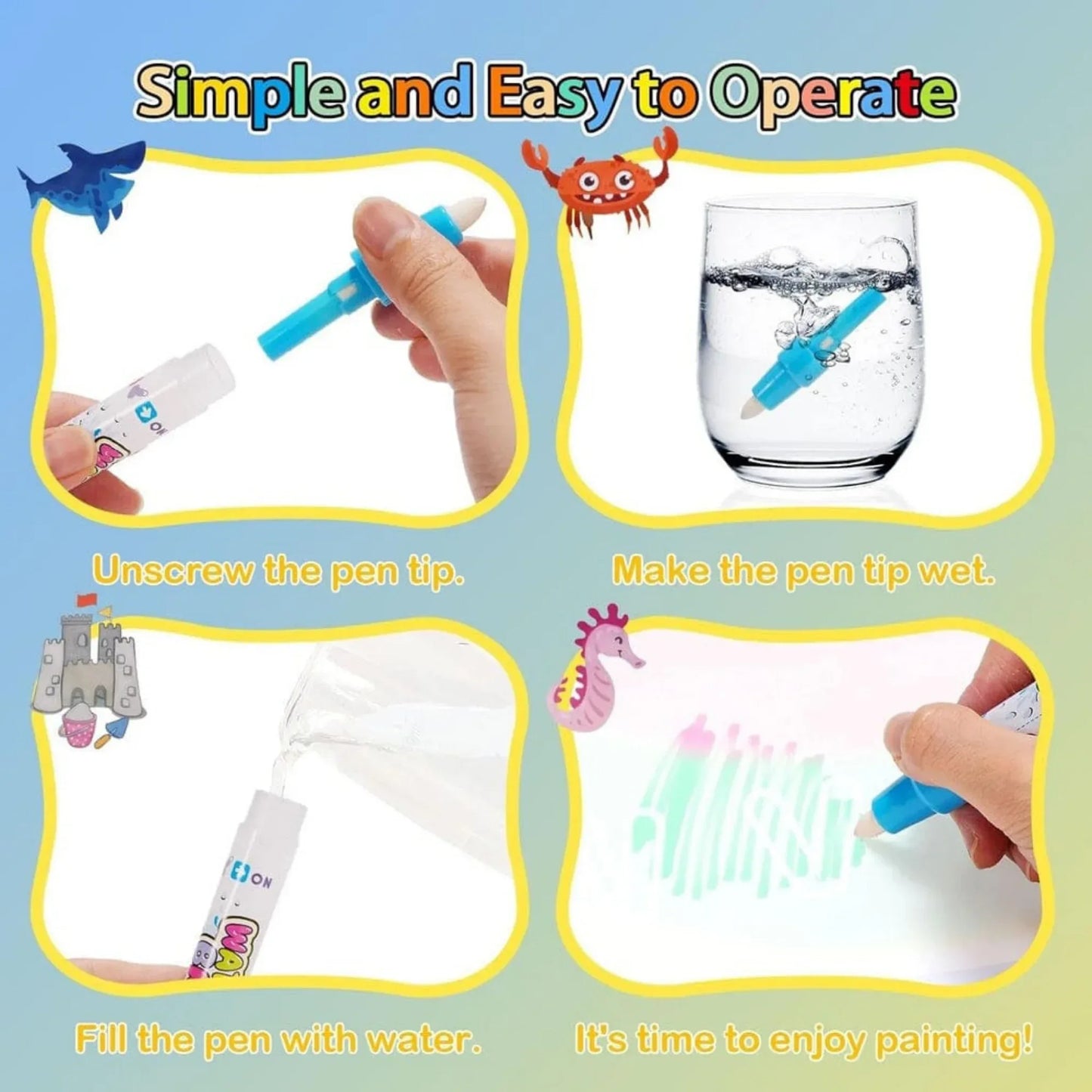 Aqua Drawing Mat – Reusable Mess-Free Water Doodle Mat - Little Thinkers Hub