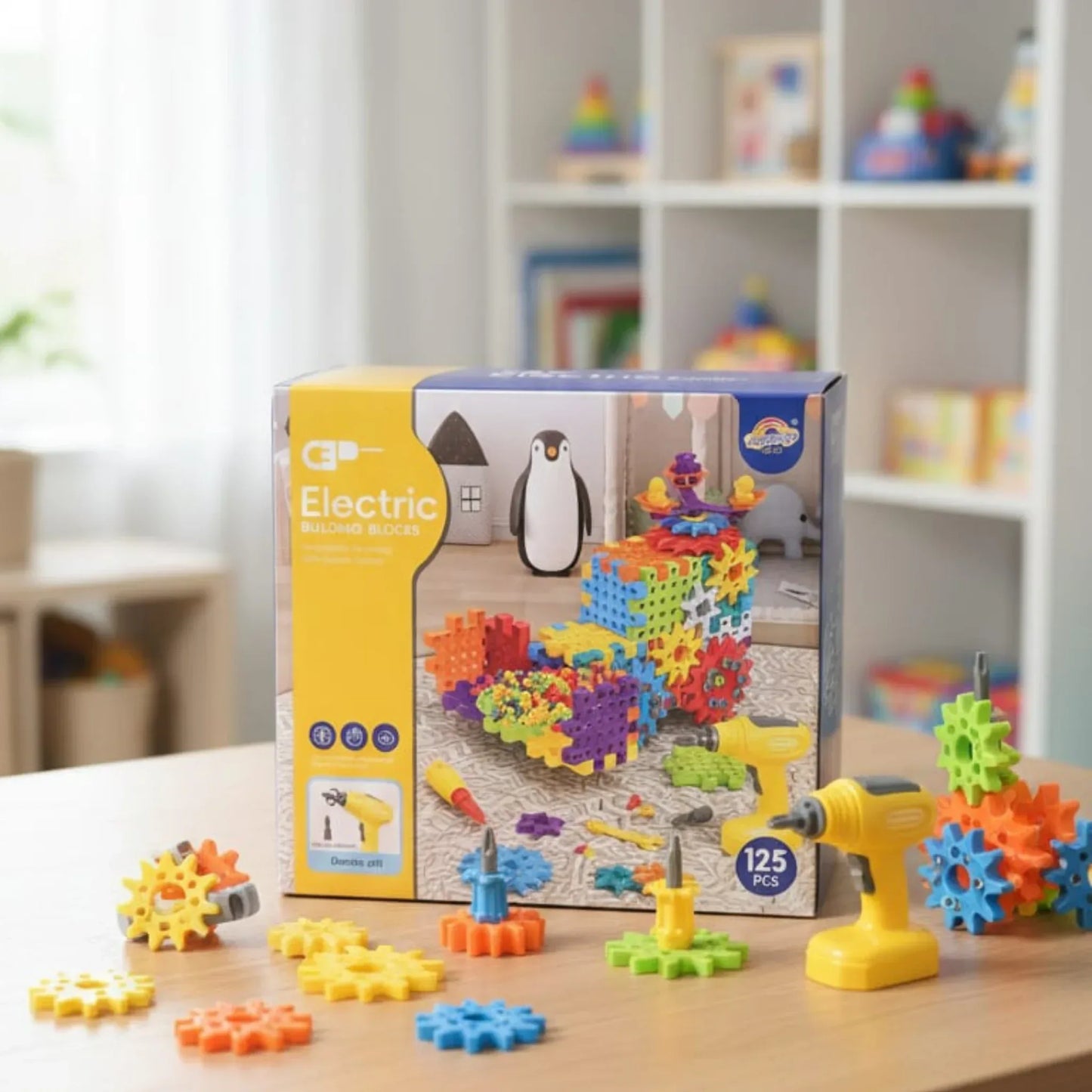 Electric Gear Spinning STEM Building Blocks - Little Thinkers Hub