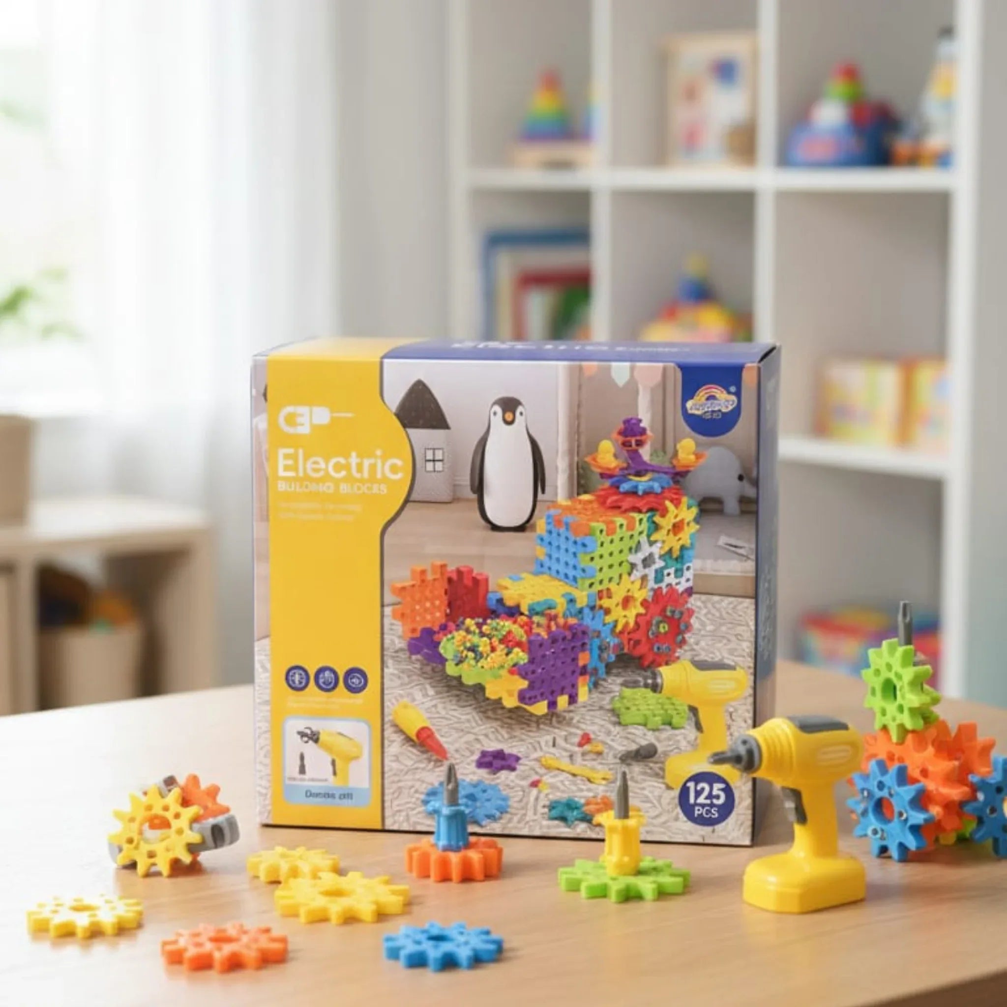 Electric Gear Spinning STEM Building Blocks - Little Thinkers Hub