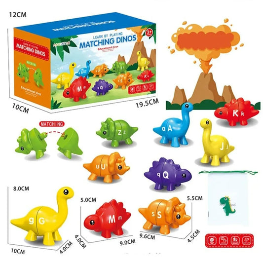 A-Z Alphabet Matching Dinosaurs - 13 PCS Double-Sided Online - Educational Toys Pakistan - Little Thinkers Hub