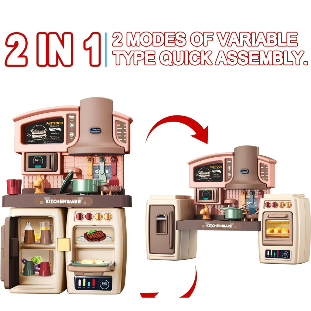 Big 2 in 1 Modern Kitchen Counter Pretended Play Set
