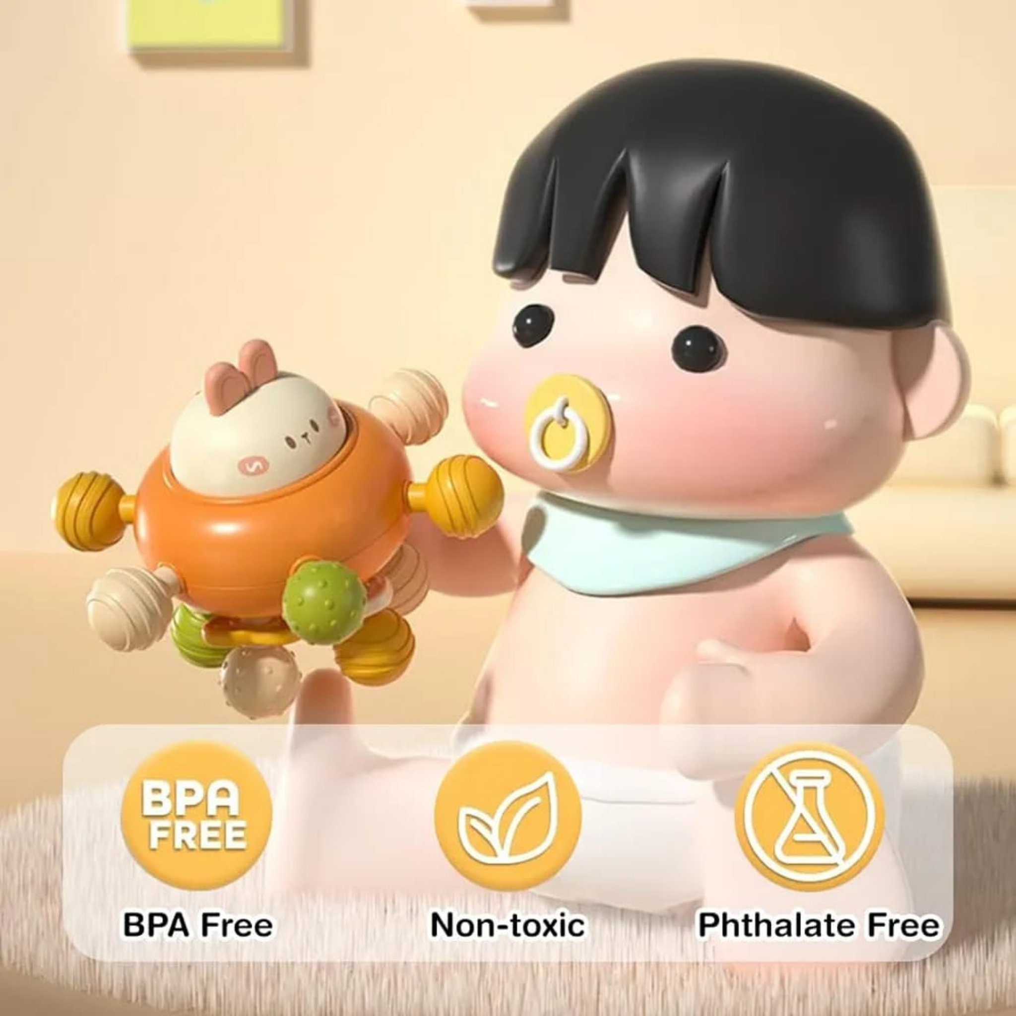 3 in 1 Silicon Baby Teether