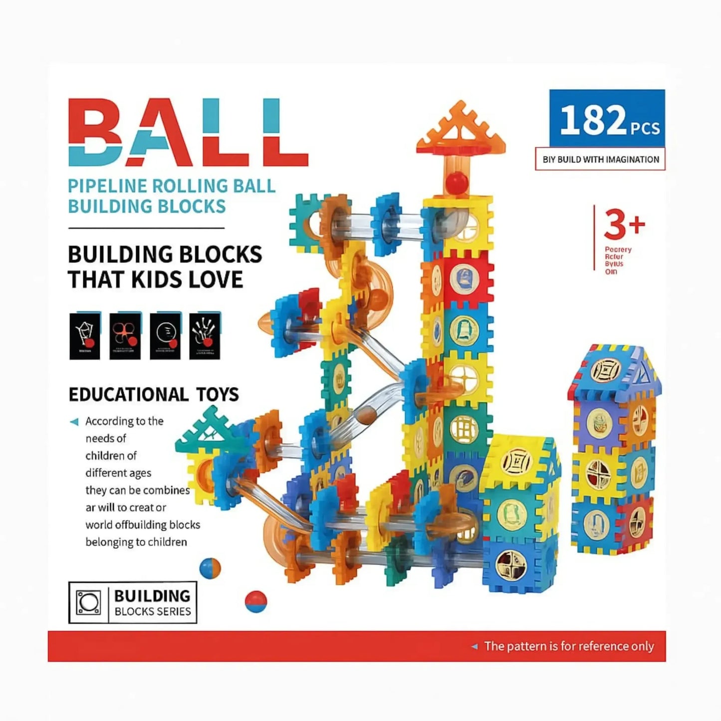 Pipeline Rolling Ball Building Blocks 182 Pieces - Little Thinkers Hub