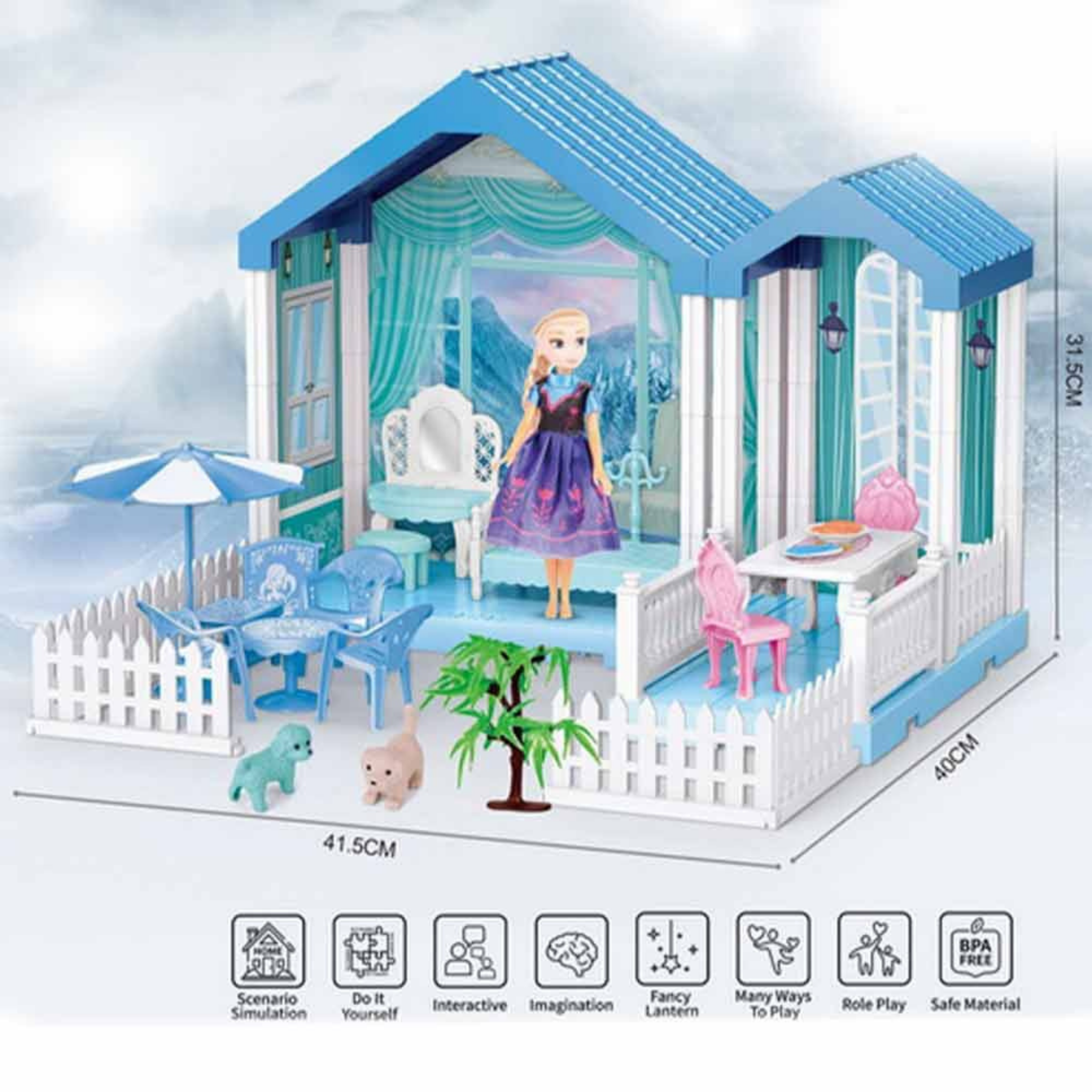 Snow Princess Doll House 67 pieces