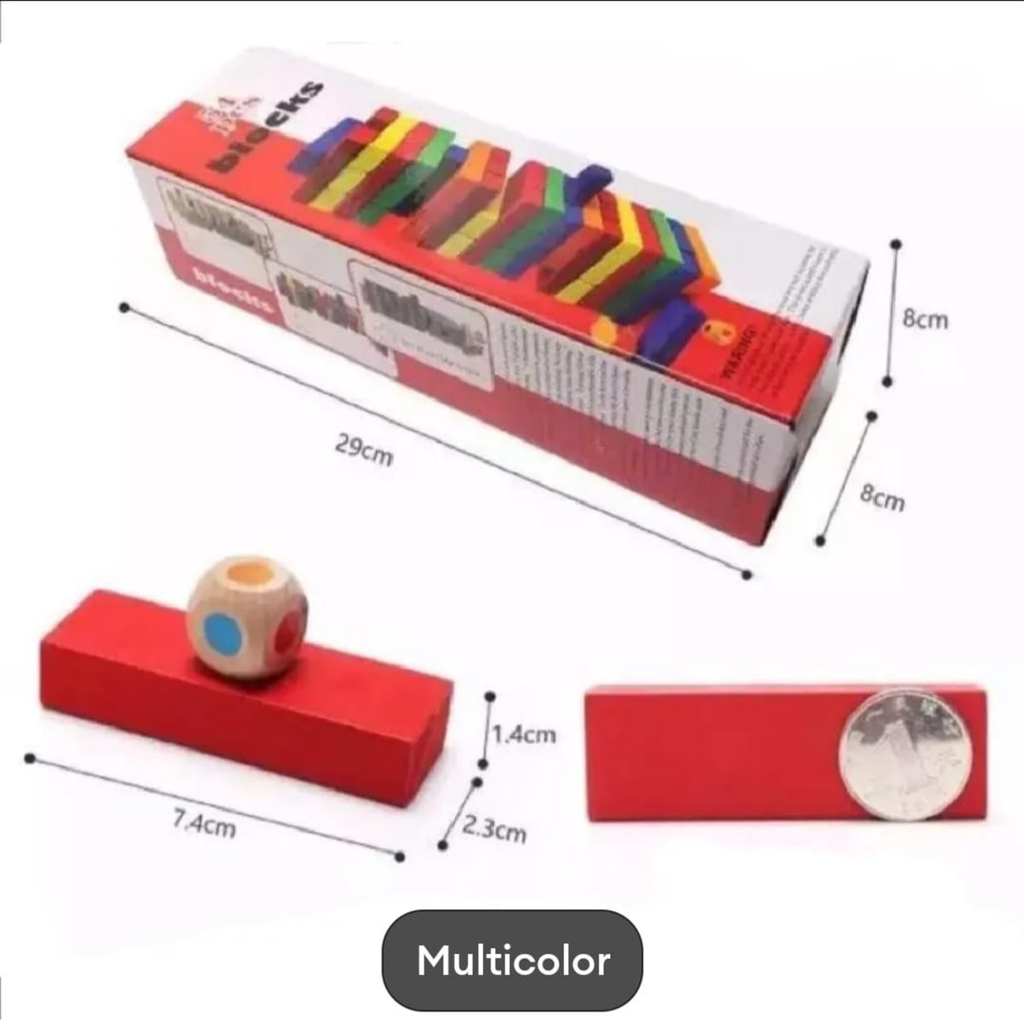 54 Pieces Wooden Jenga Game