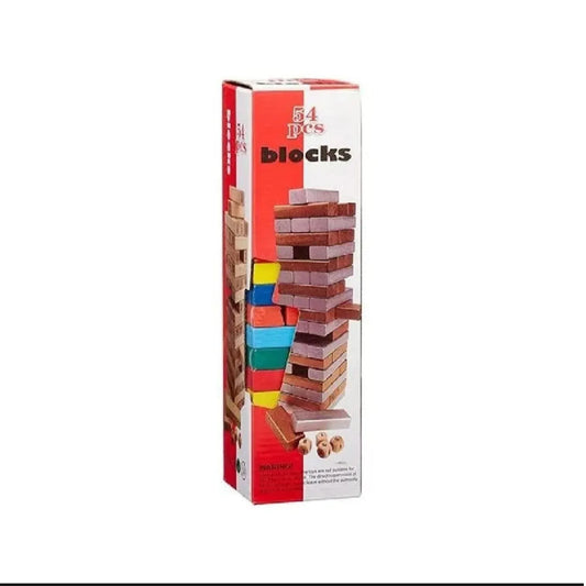 54 Pieces Wooden Jenga Game - Little Thinkers Hub