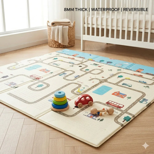 Baby Playmat – 8mm Soft Anti-Shock Foam Tummy Time Mat - Little Thinkers Hub