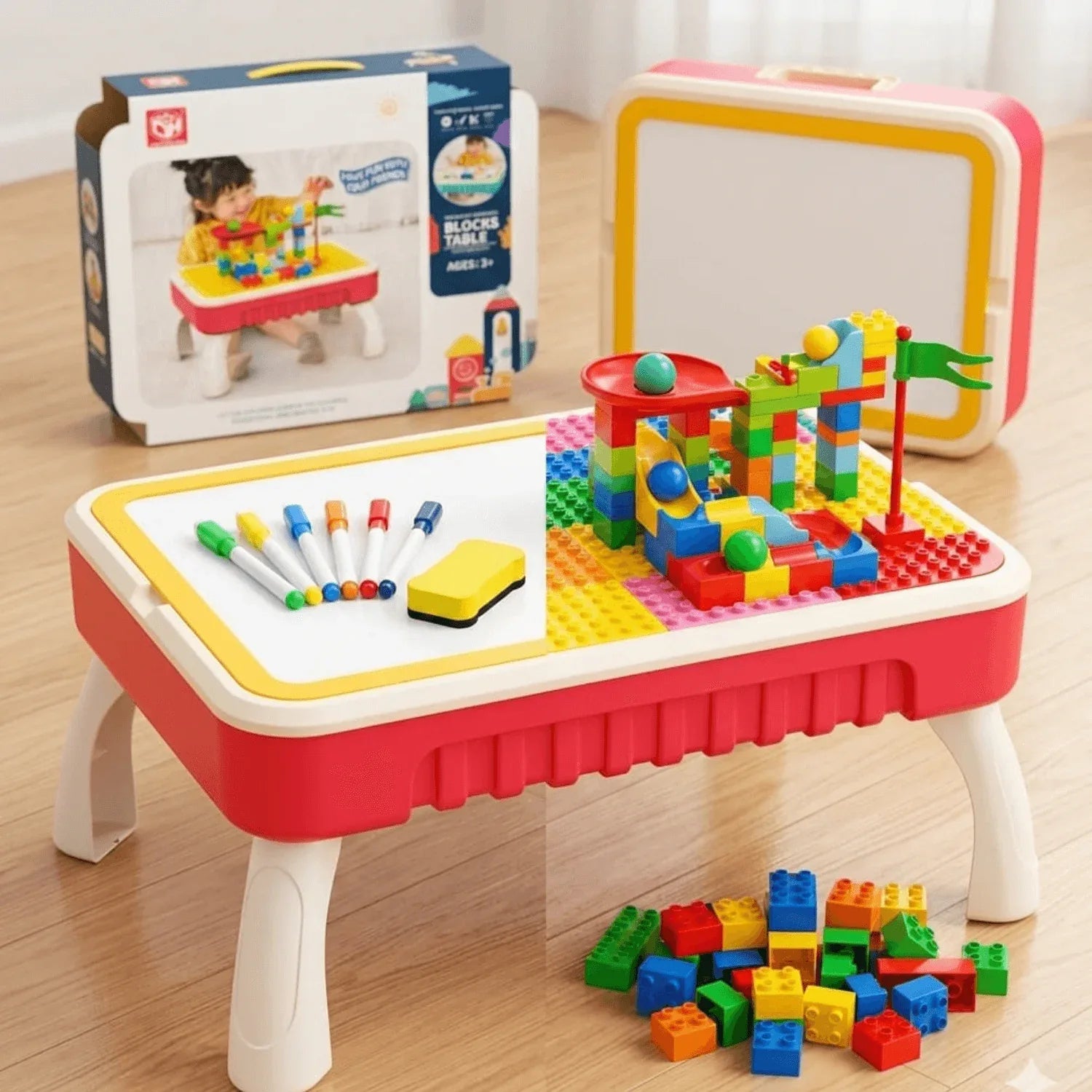 2 in 1 Block and Drawing Table – Activity Table for Kids - Little Thinkers Hub