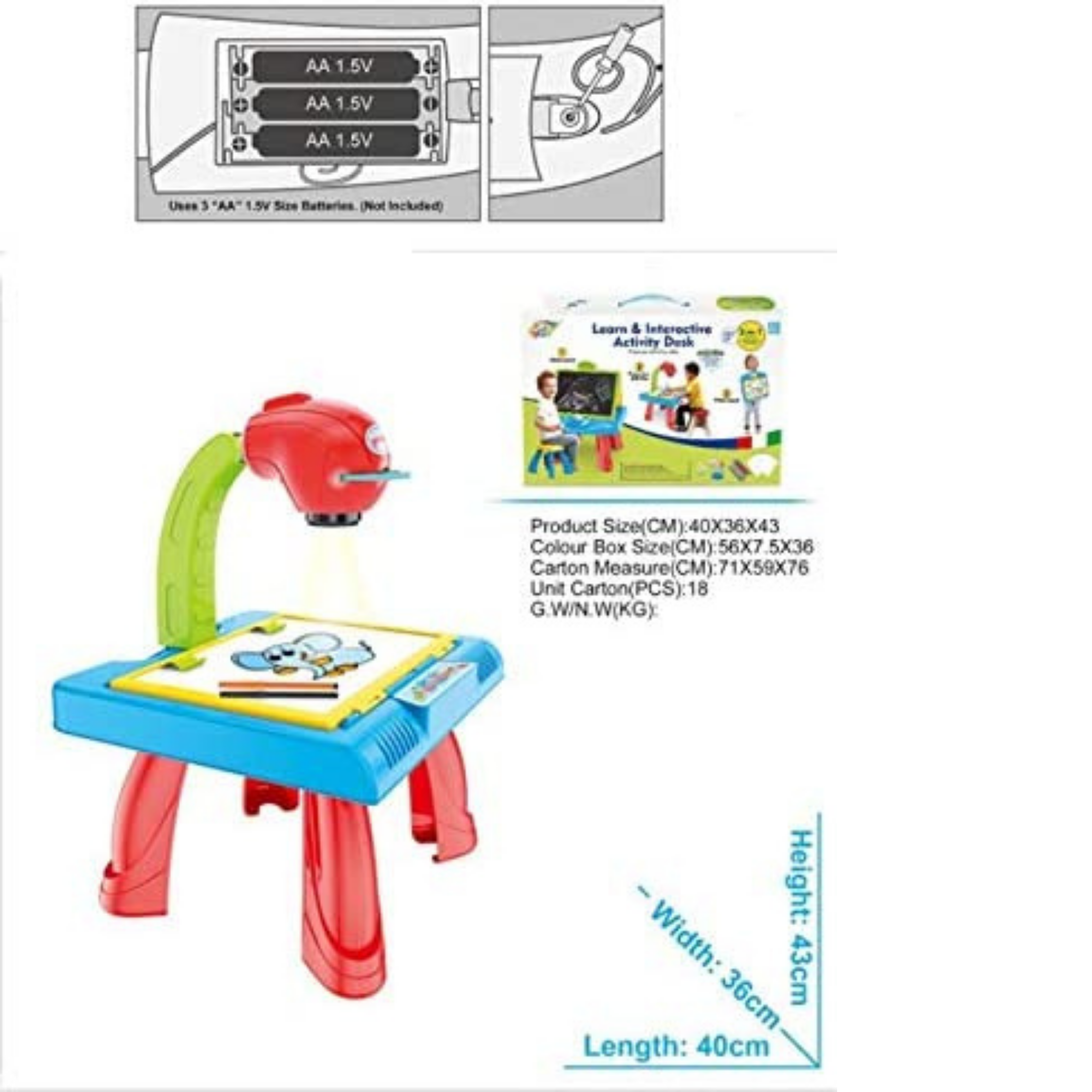 3 in 1 Learn And Interactive Desk For kids