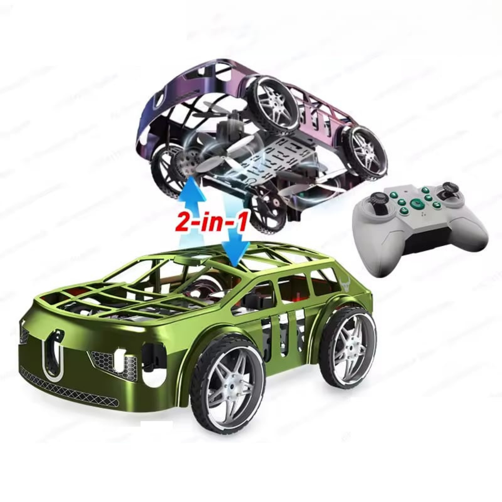 2 in 1 Mini RC Drone and Car With Lights