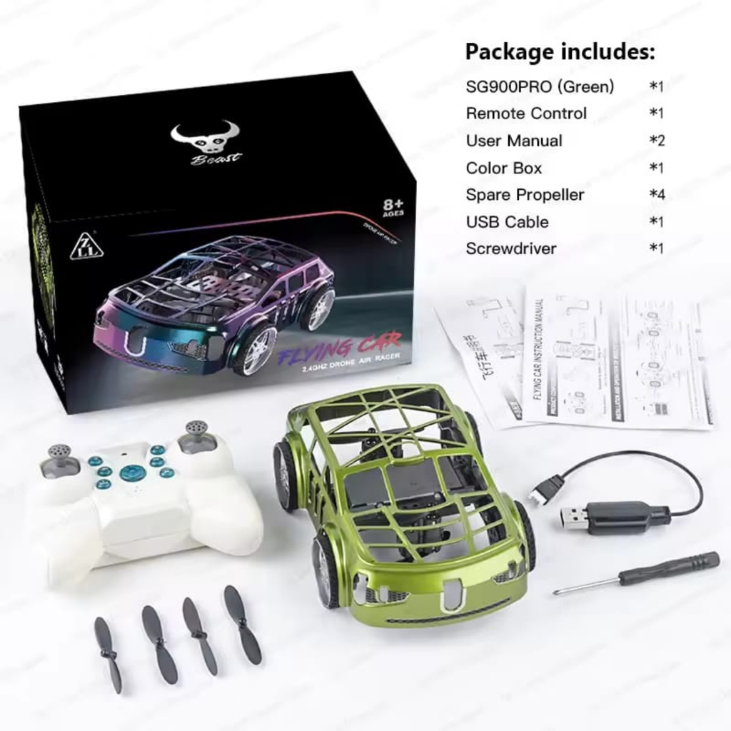 2 in 1 Mini RC Drone and Car With Lights