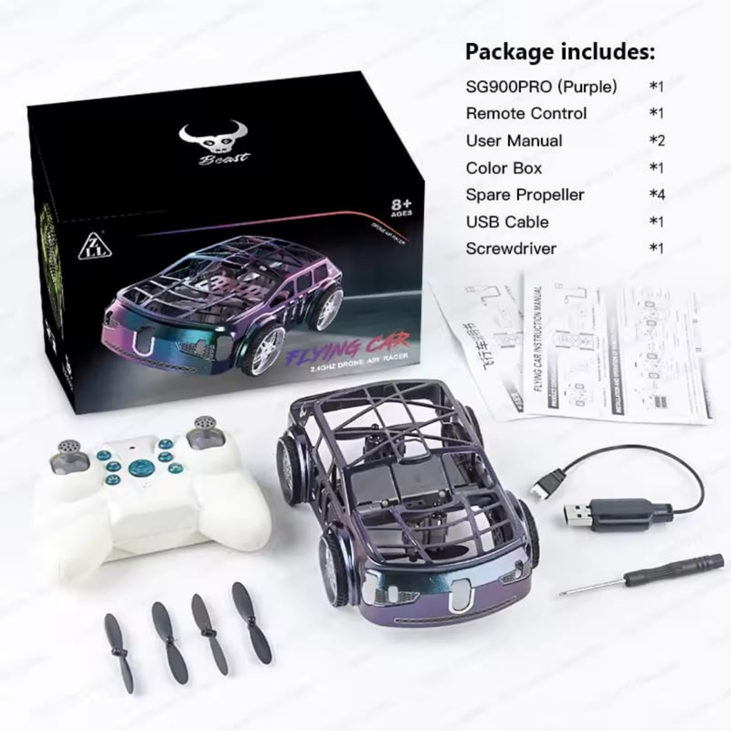 2 in 1 Mini RC Drone and Car With Lights