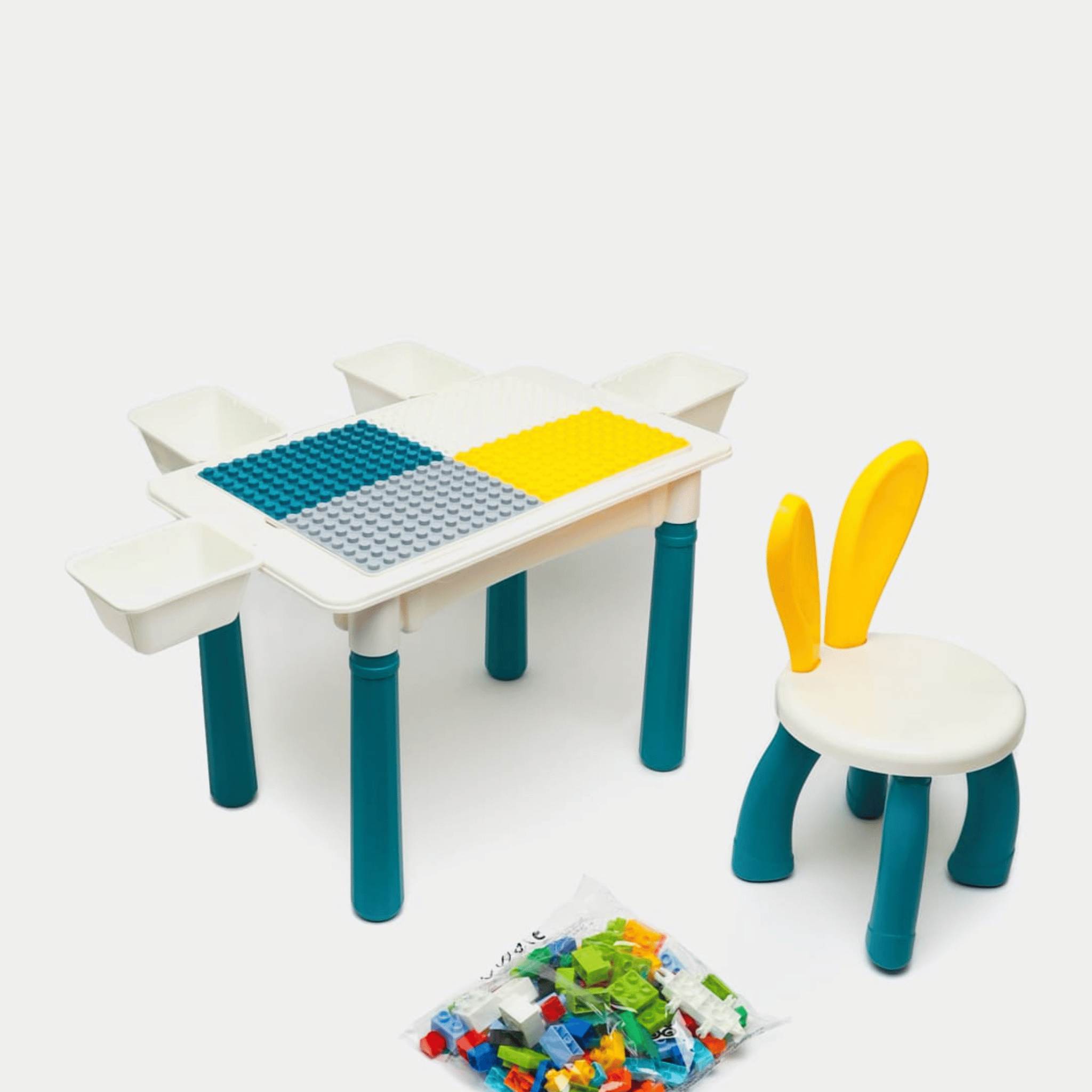 Multi Functional lego Blocks Table with chair