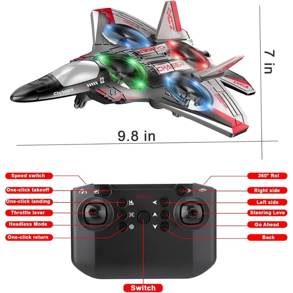 RC Aircraft Drone Jet With Lightning Effect & Rechargeable Batteries | EVA Fighters