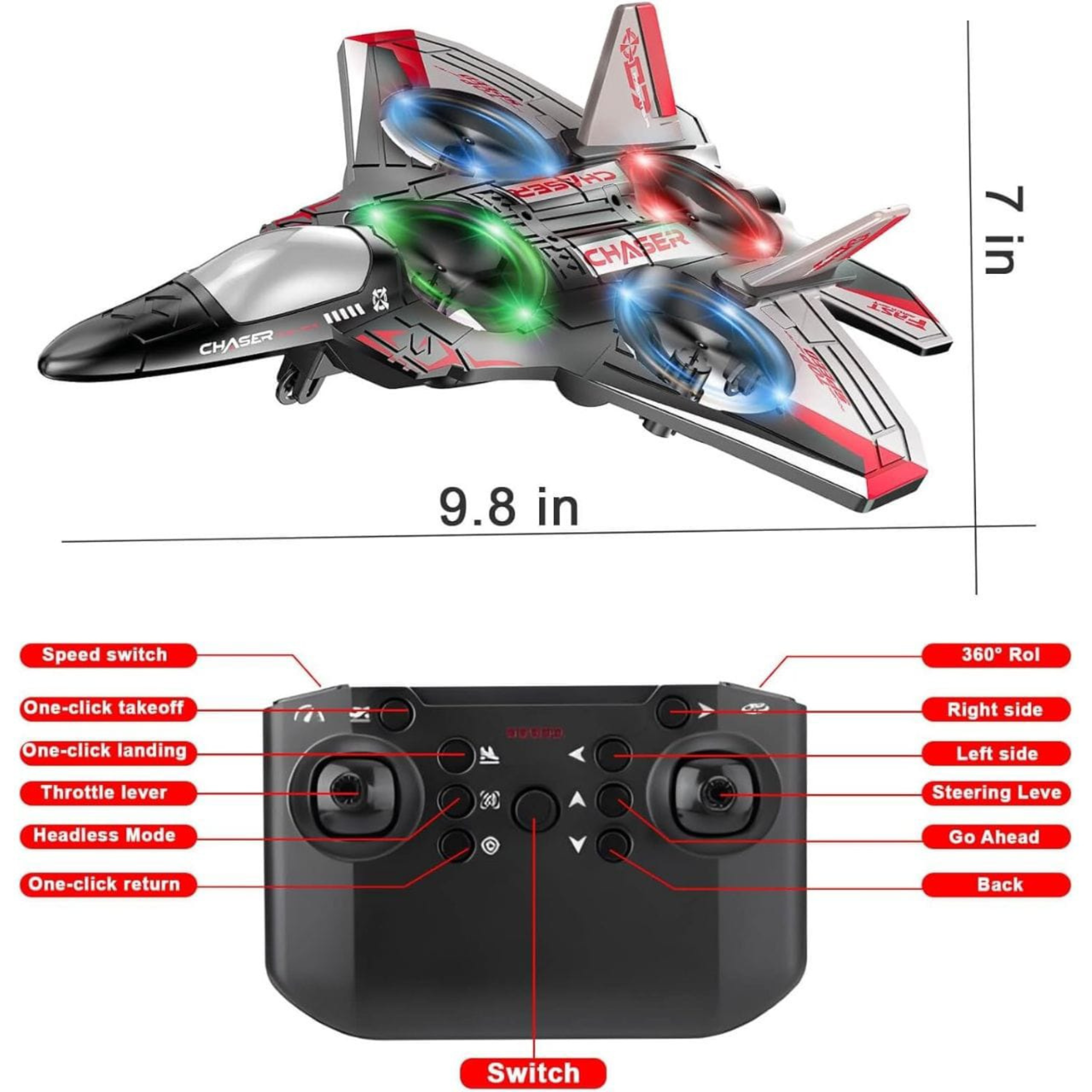 RC Aircraft Drone Jet With Lightning Effect & Rechargeable Batteries | EVA Fighters