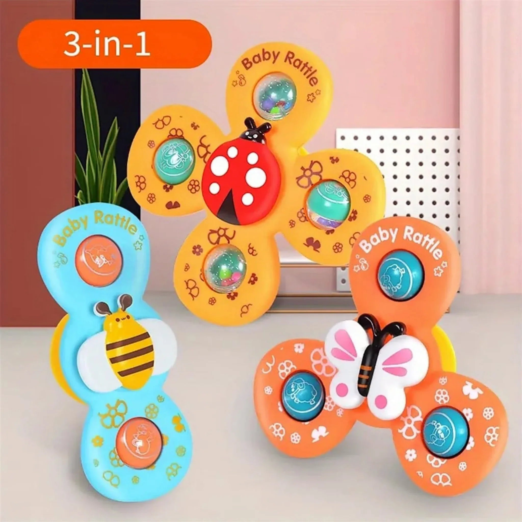 Baby Rattles Spinner Set - Pack of 3 - Little Thinkers Hub