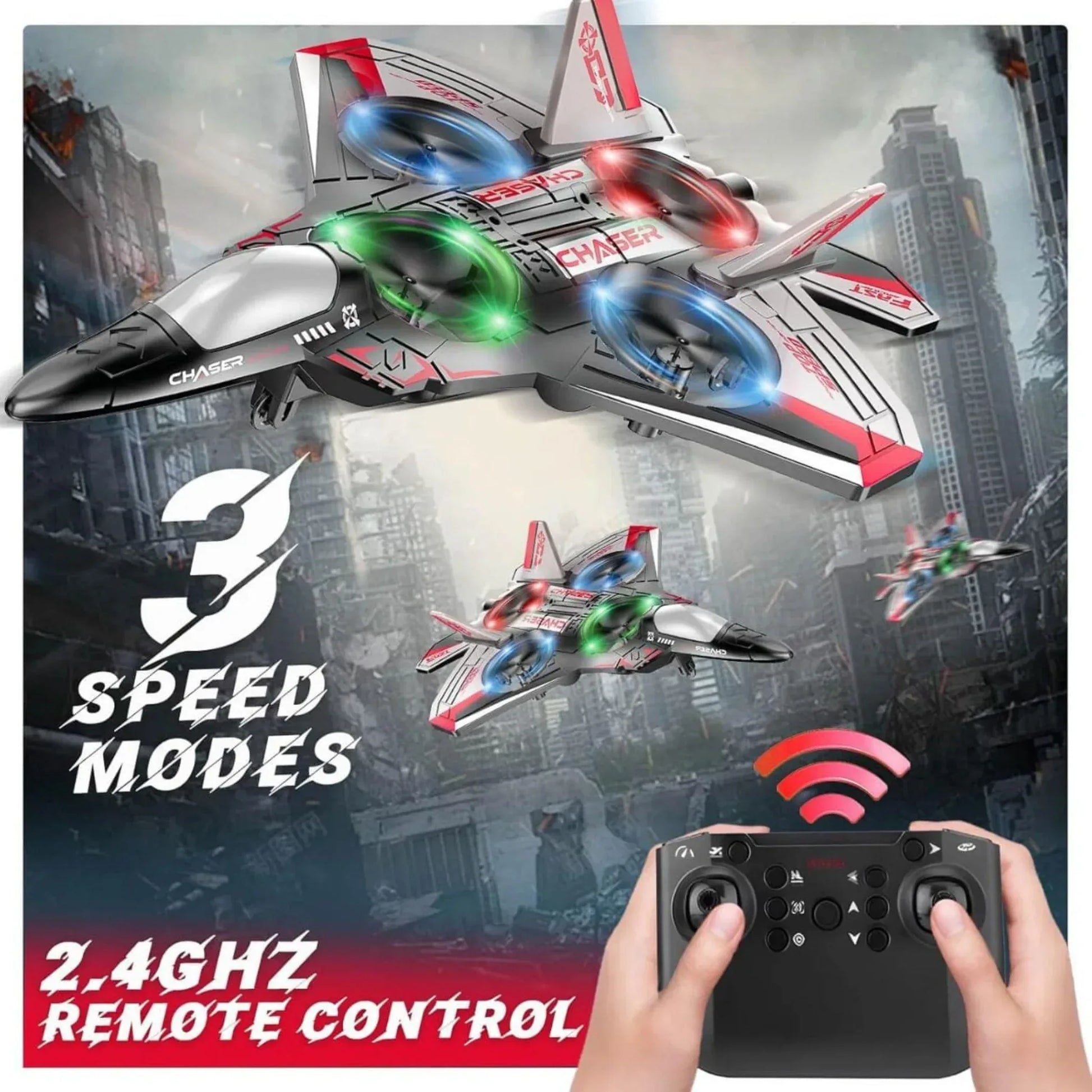 RC Aircraft Drone Jet With Lightning Effect & Rechargeable Batteries | - Little Thinkers Hub