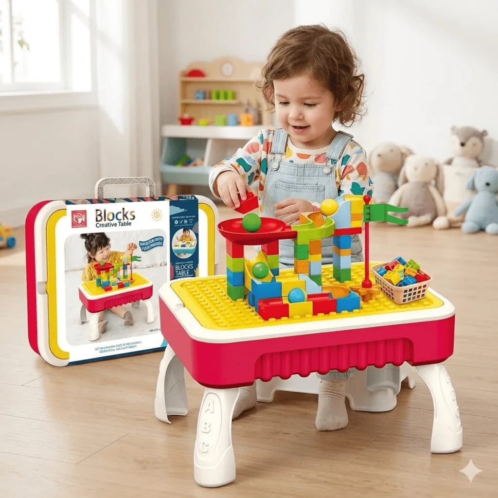 2 in 1 Block and Drawing Table – Activity Table for Kids - Little Thinkers Hub