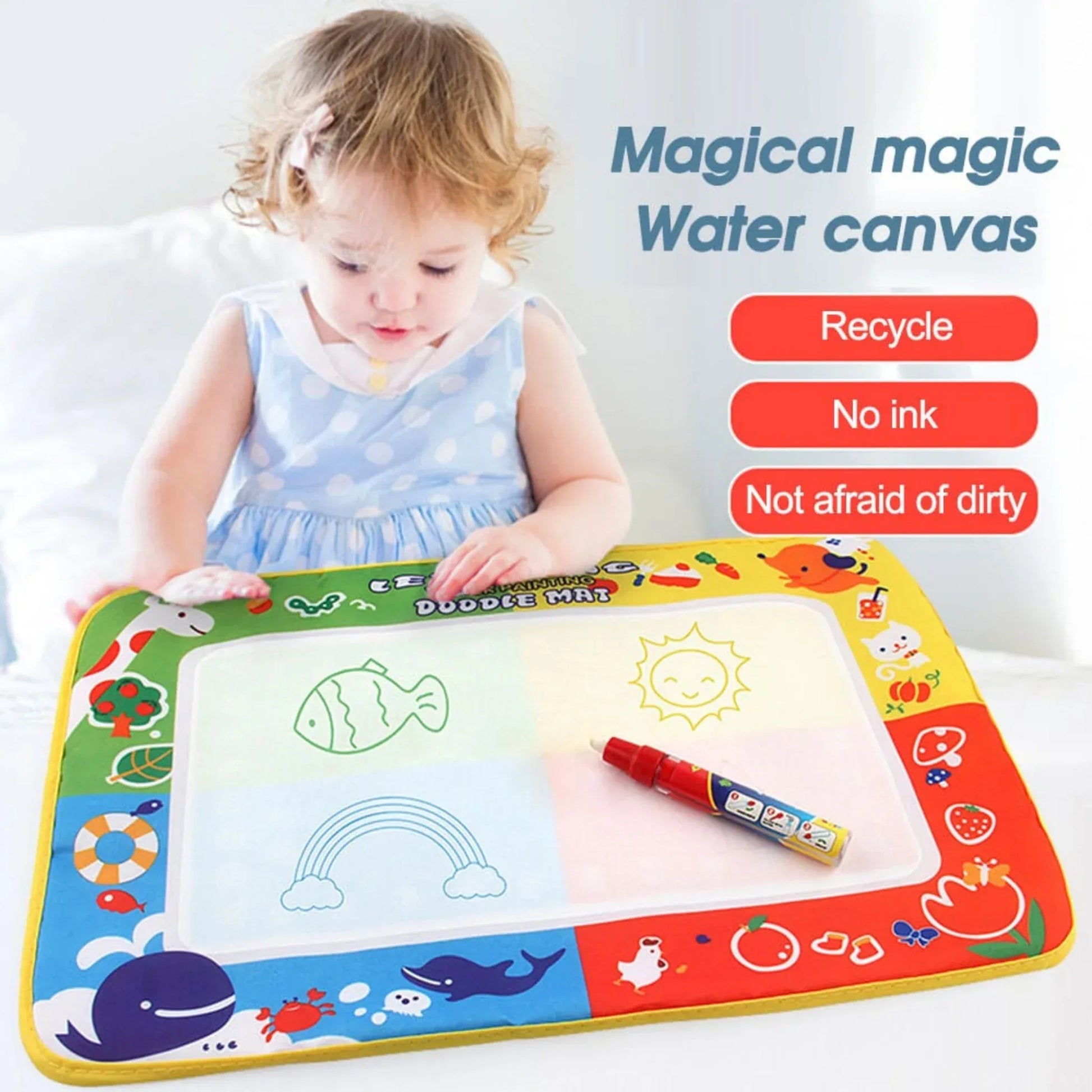 Aqua Drawing Mat – Reusable Mess-Free Water Doodle Mat - Little Thinkers Hub