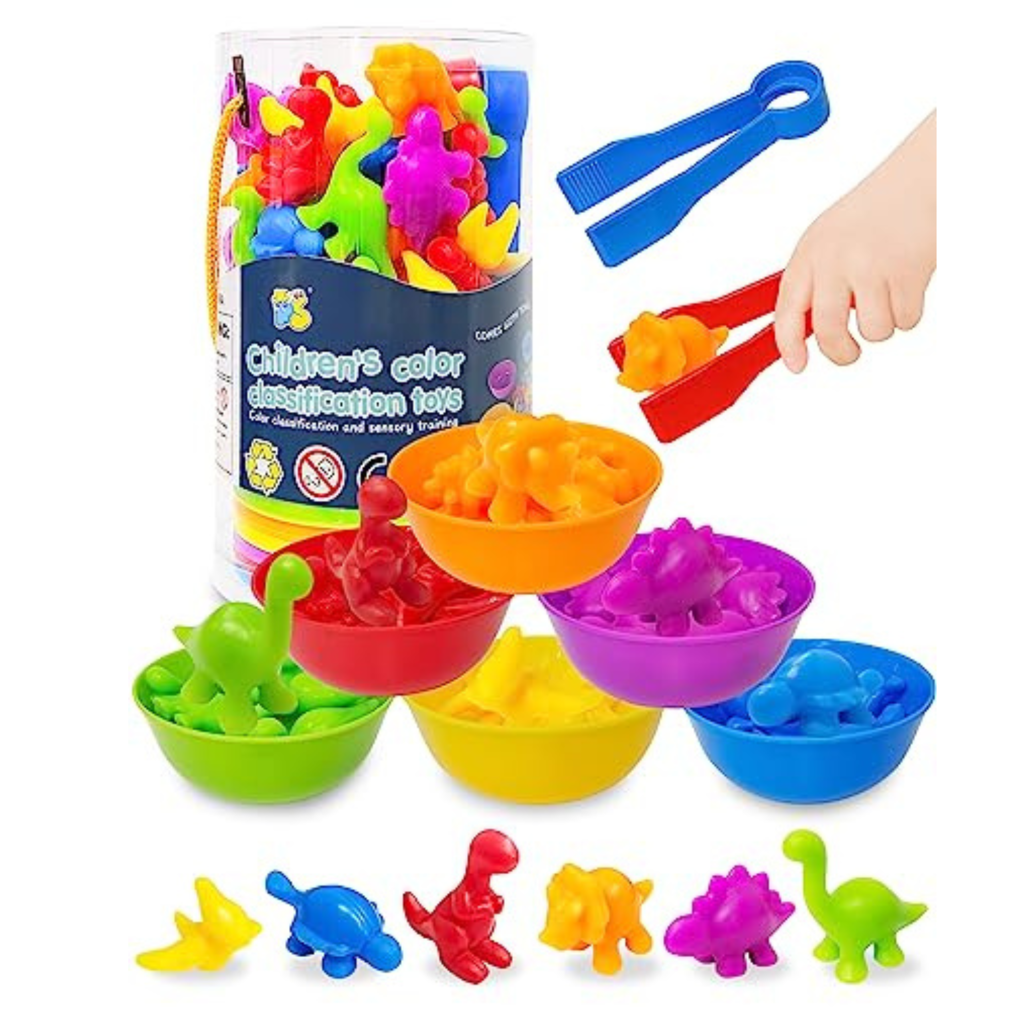 Colorful Counting Animals with Matching Cups - Sort, Count & Color Recognition Learning Toy
