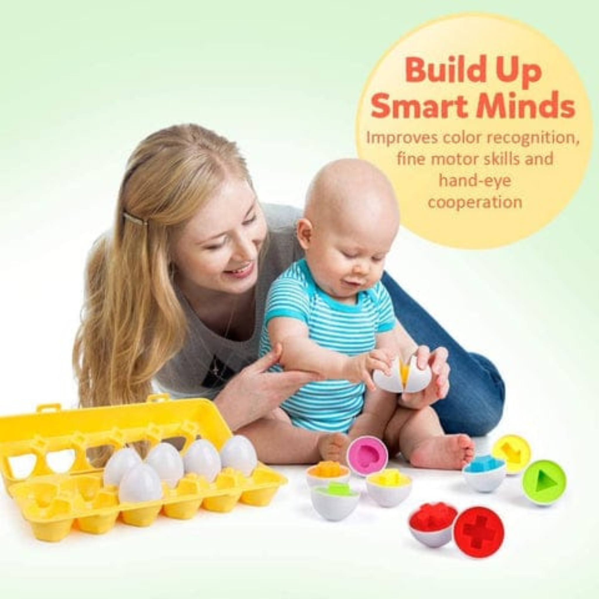 Shape and Color Matching Eggs - Set of 12
