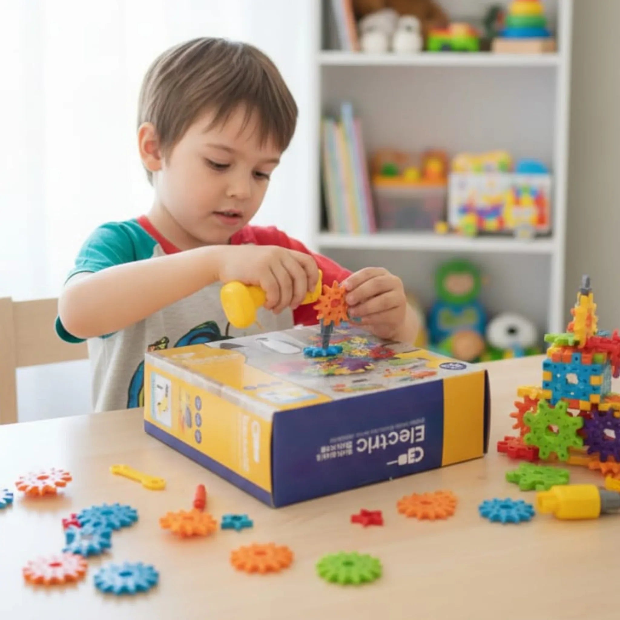 Electric Gear Spinning STEM Building Blocks - Little Thinkers Hub