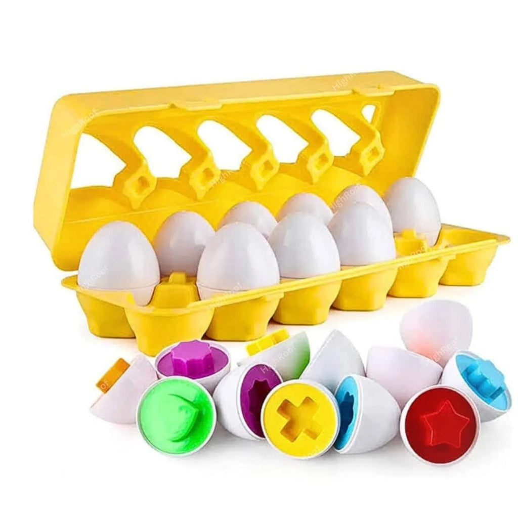 Shape and Color Matching Eggs - Set of 12 - Little Thinkers Hub