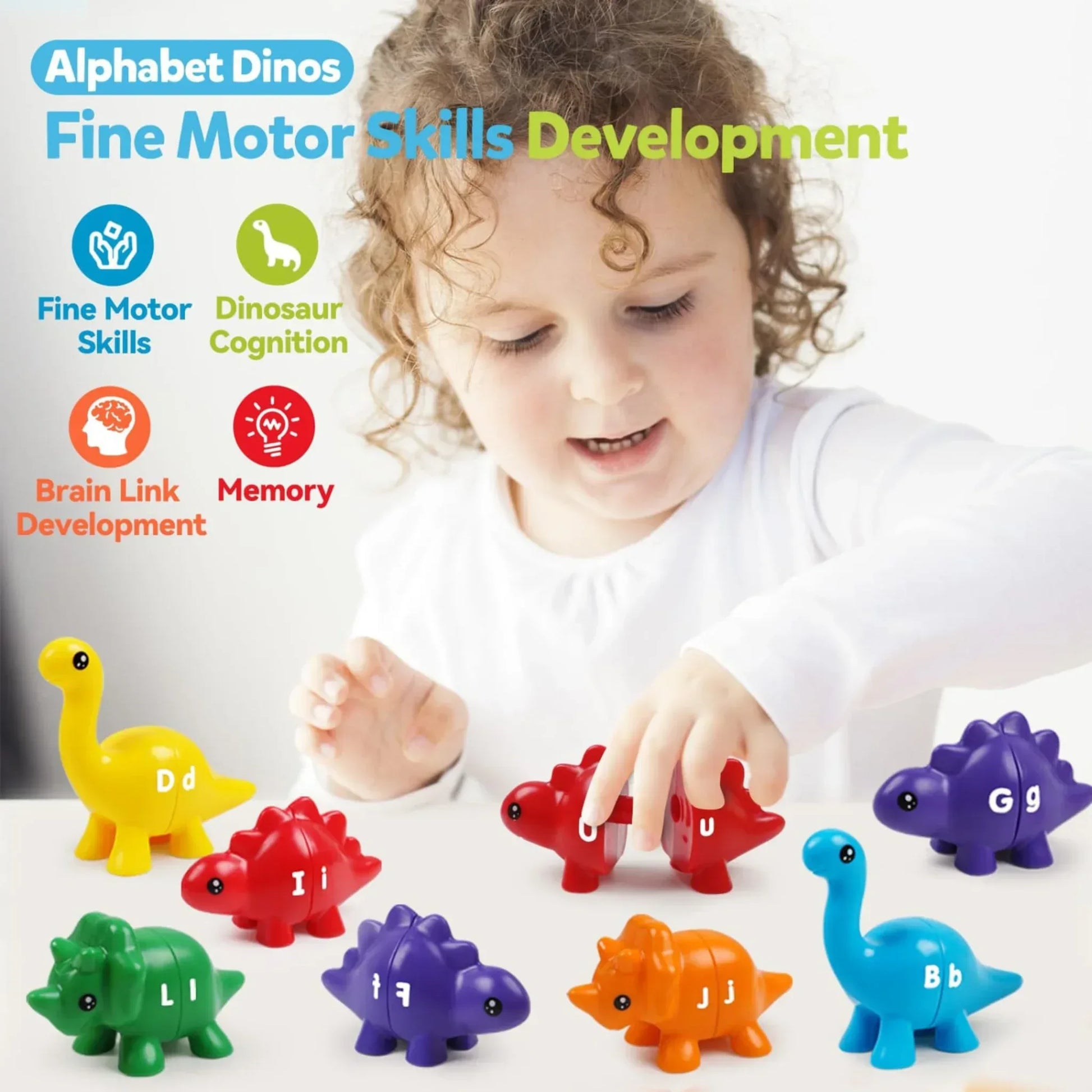 A-Z Alphabet Matching Dinosaurs - 13 PCS Double-Sided Online - Educational Toys Pakistan - Little Thinkers Hub