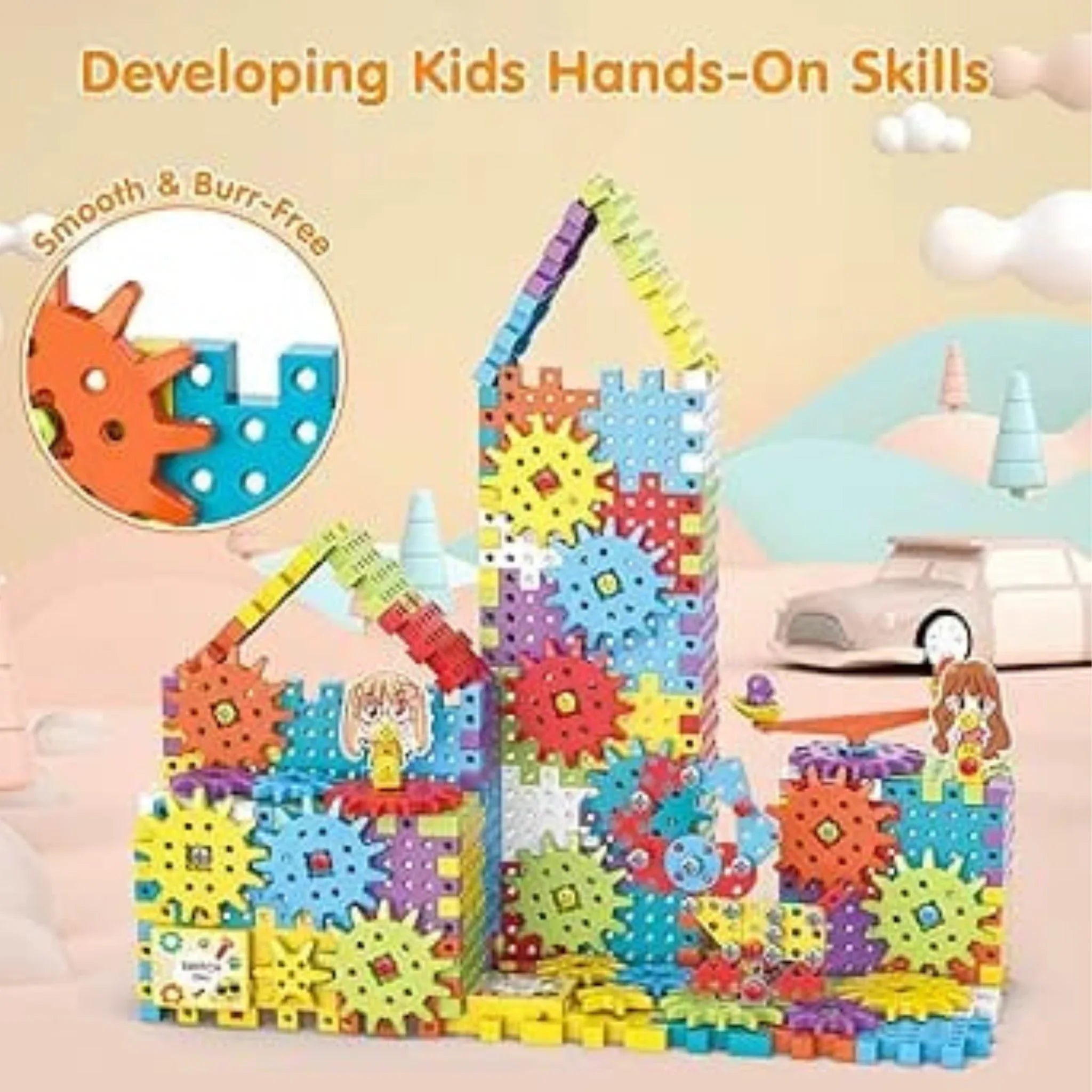 Electric Gear Spinning STEM Building Blocks - Little Thinkers Hub