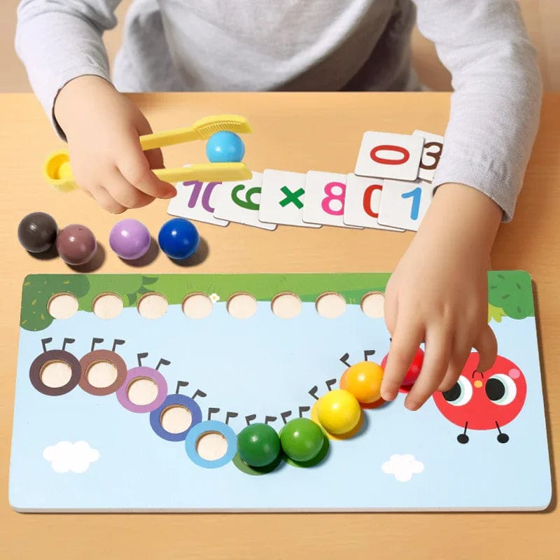 Wooden Caterpillar Learning Maths Bead set