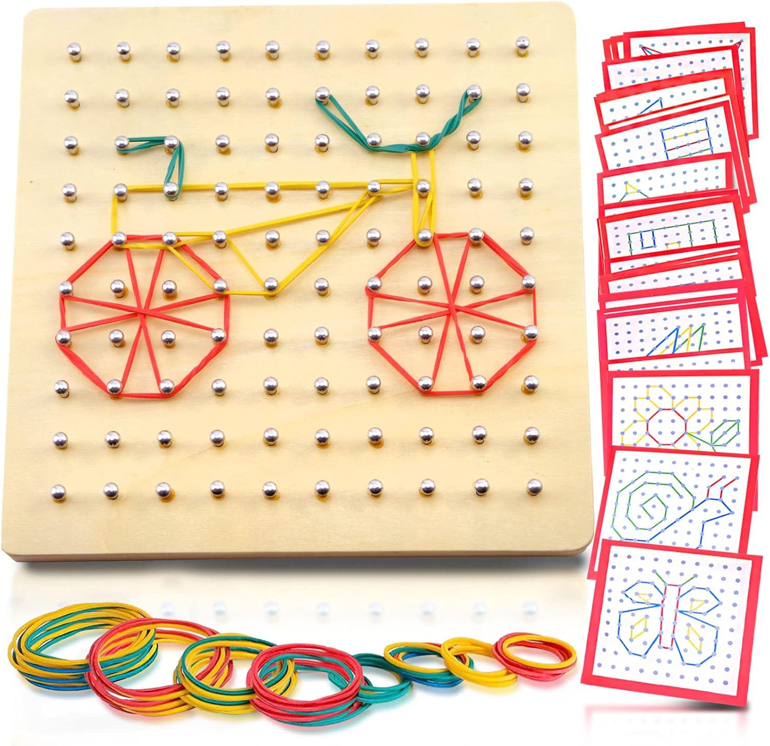 Wooden Geometry Geo-board Game