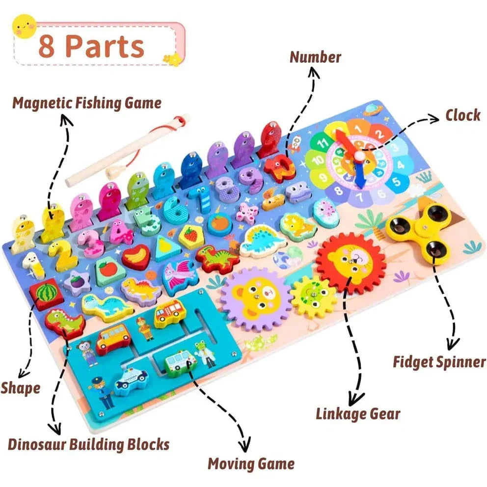 8 in 1 Wooden Multi-functional Board - Little Thinkers Hub