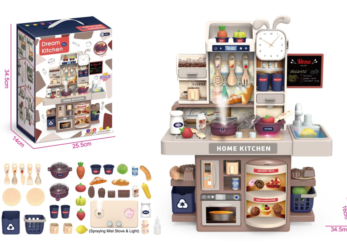 Dream Home Kitchen Set With Accessories And Light