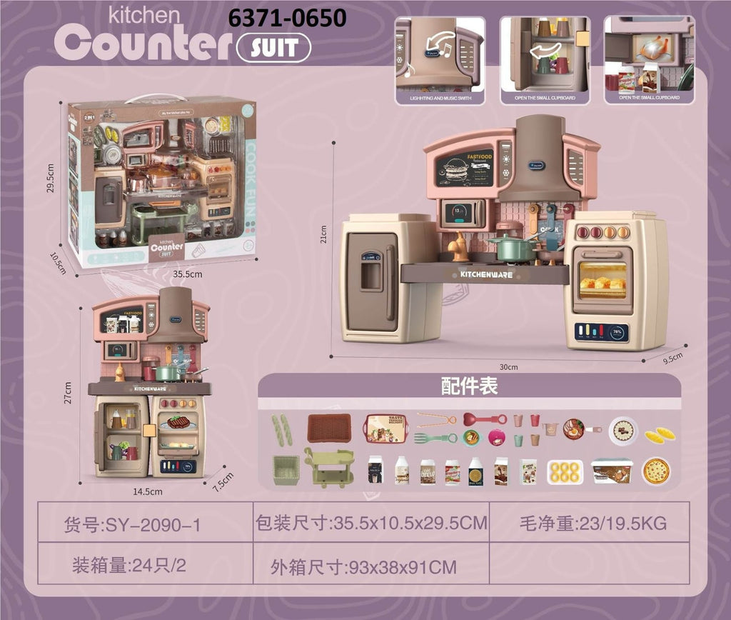 Big 2 in 1 Modern Kitchen Counter Pretended Play Set