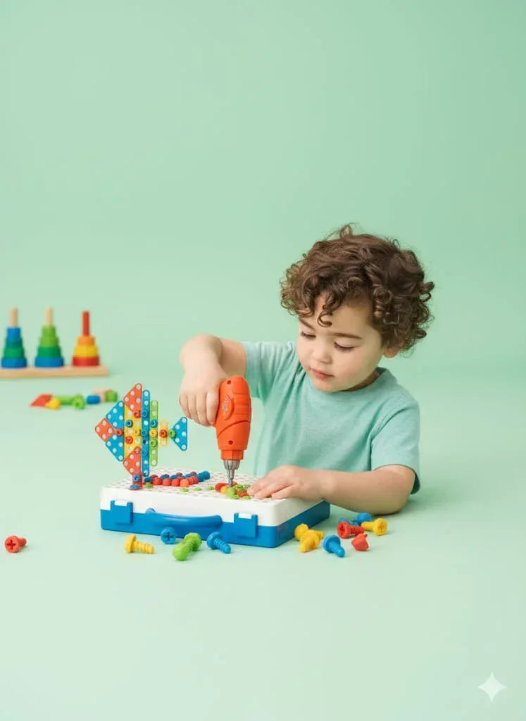 3 in 1 Drill & Screw Driver Creative Mosaic Puzzle - Little Thinkers Hub