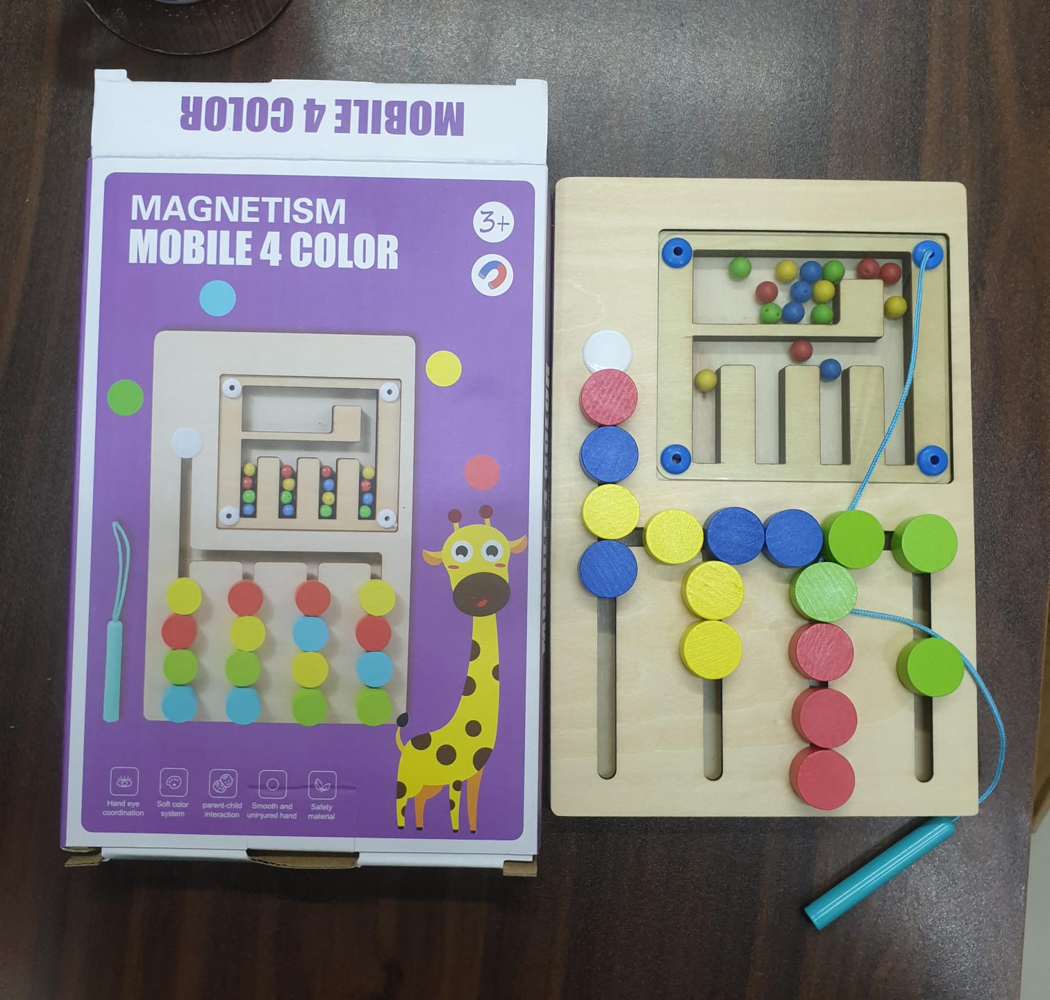 Wooden Magnetism Mobile 4 colour game